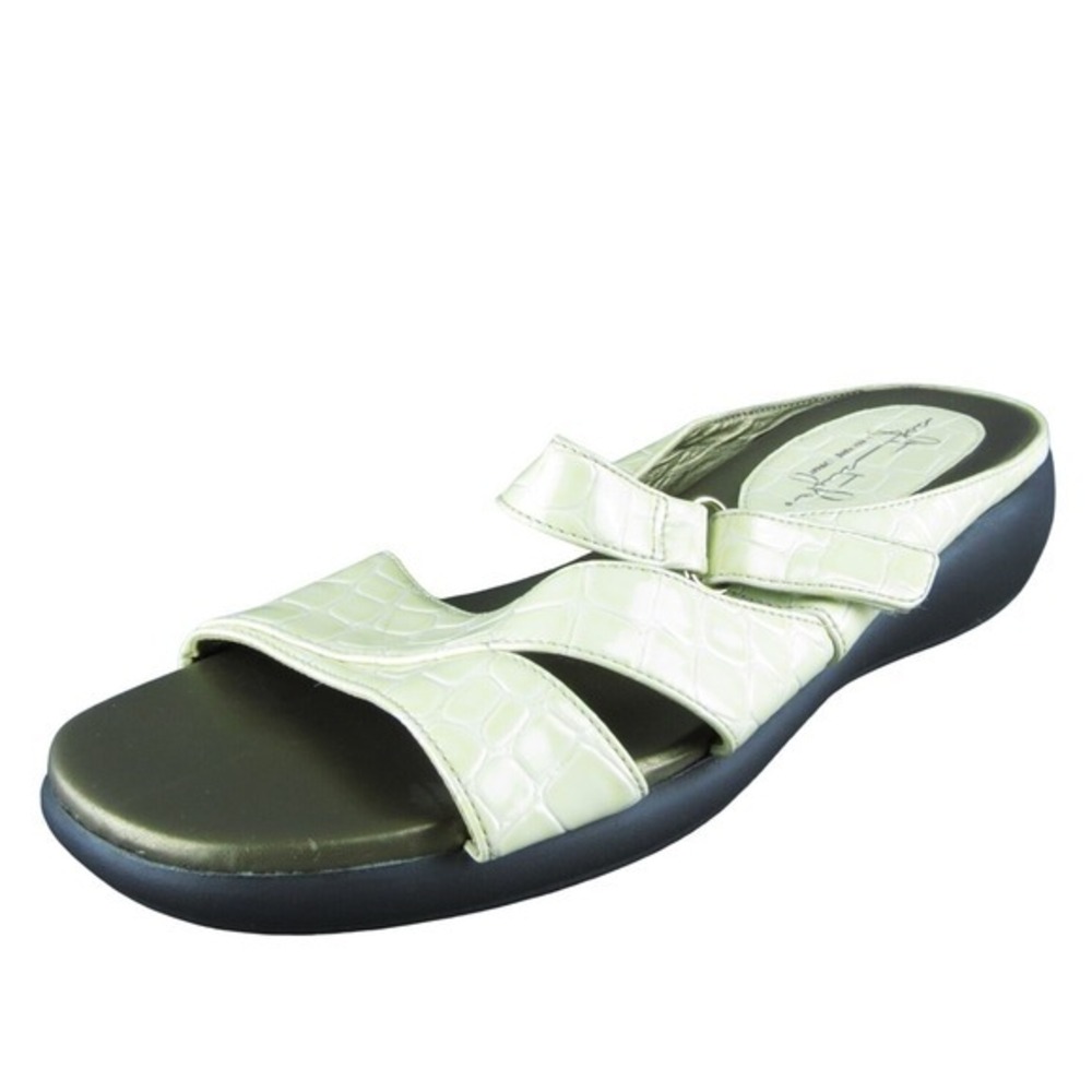 Soft Style  Women Slide Sandal Shoes Size 7.5 Wide Beige Synthetic‎